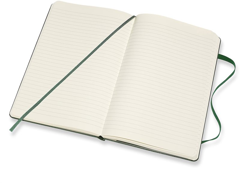 Moleskine Classic Hard Cover Notebook, Large, 5" x 8.25", Ruled, 240 Pages, Myrtle Green - Image 2