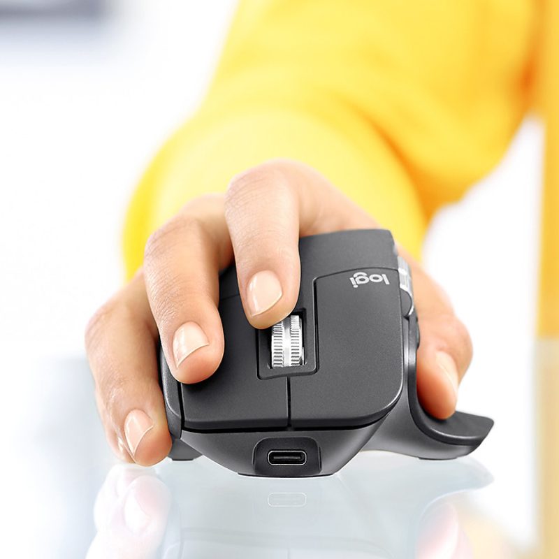 Logitech MX Master 3 Advanced Wireless Mouse, Ultrafast Scrolling, Use on Any Surface, Ergonomic, 4000 DPI, USB-C, Black - Image 2