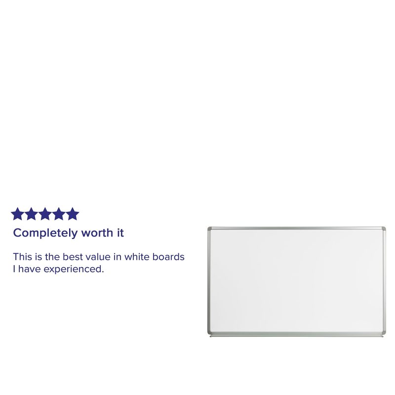 Flash Furniture Magnetic Dry-Erase Board, 36" x 60", White, Silver Aluminum Frame - Image 4