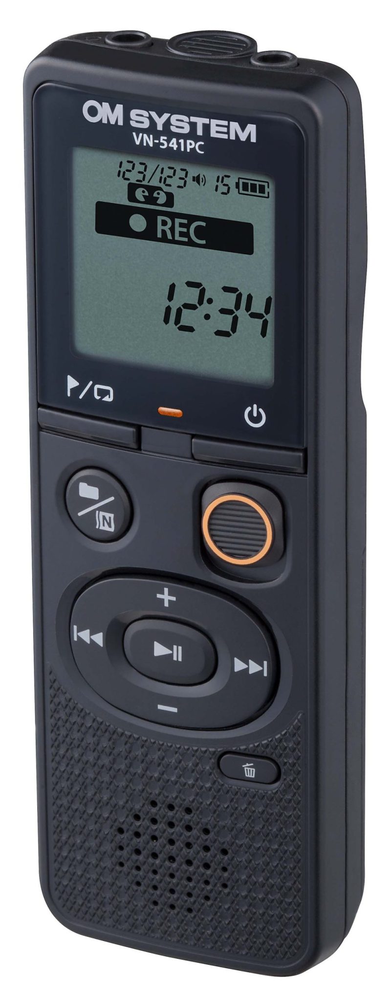 OM System VN-541PC Digital Voice Recorder, 4-5/16”H x 1-1/2”W x 1/8”D, Black - Image 2