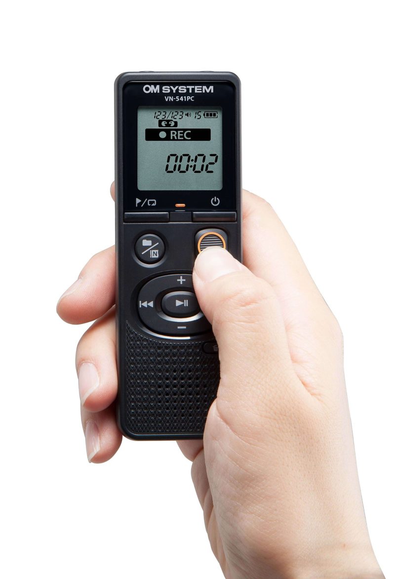 OM System VN-541PC Digital Voice Recorder, 4-5/16”H x 1-1/2”W x 1/8”D, Black - Image 4
