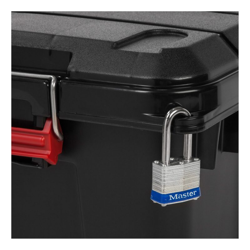 IRIS® Weathertight® Plastic Storage Containers With Latch Lids, 15 3/8" x 16" x 30", Black, Case Of 4 - Image 4