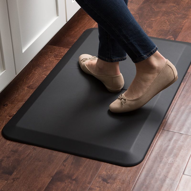 GelPro NewLife Designer Comfort Leather Grain Anti-Fatigue Floor Mat, 20" x 32", Jet - Image 2