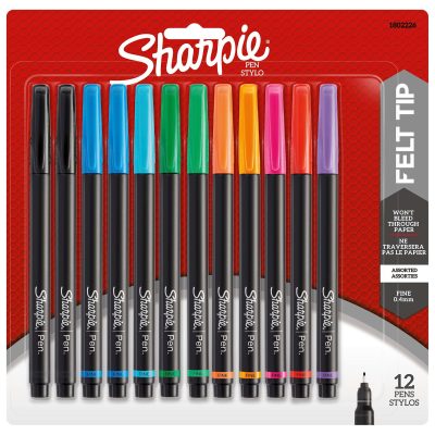 Sharpie® Fine-Point Pens, Fine Point, Black Barrels, Black Ink, Pack Of 12 - Assorted,12