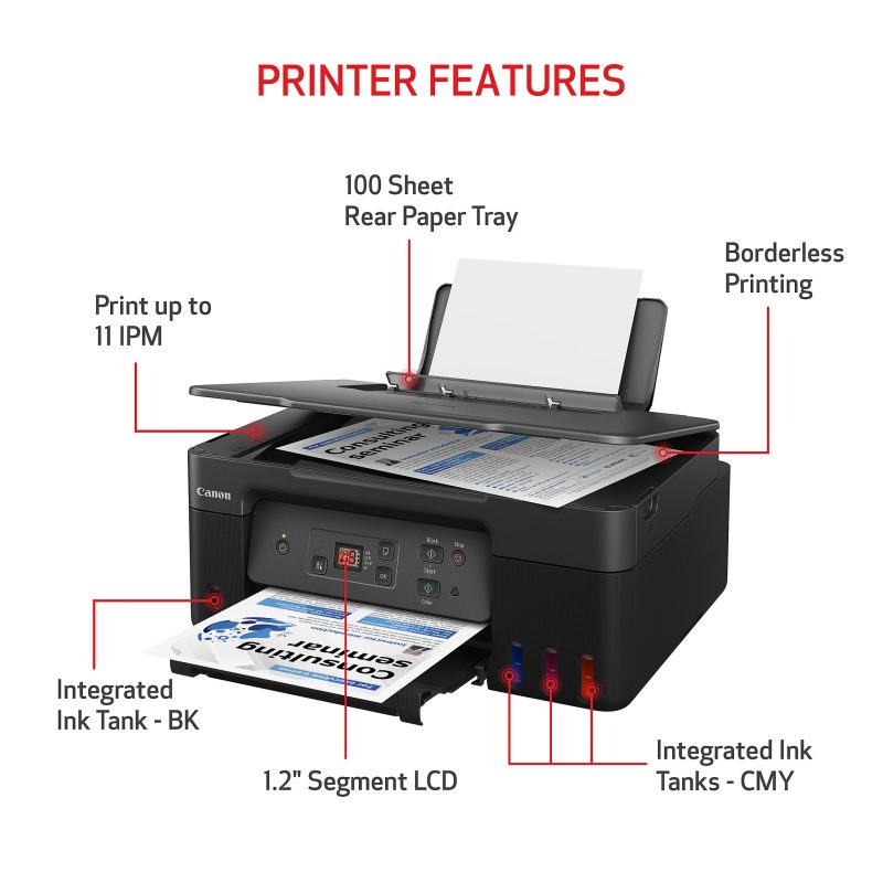 Canon® PIXMA™ G2270 MegaTank Inkjet All-In-One Color Printer - Image 4