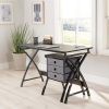 Realspace® X-Cross 48"W Computer Desk With File Cabinet, Black
