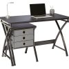 Realspace® X-Cross 48"W Computer Desk With File Cabinet, Black - Image 2