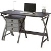 Realspace® X-Cross 48"W Computer Desk With File Cabinet, Black - Image 3