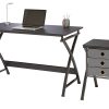 Realspace® X-Cross 48"W Computer Desk With File Cabinet, Black - Image 4