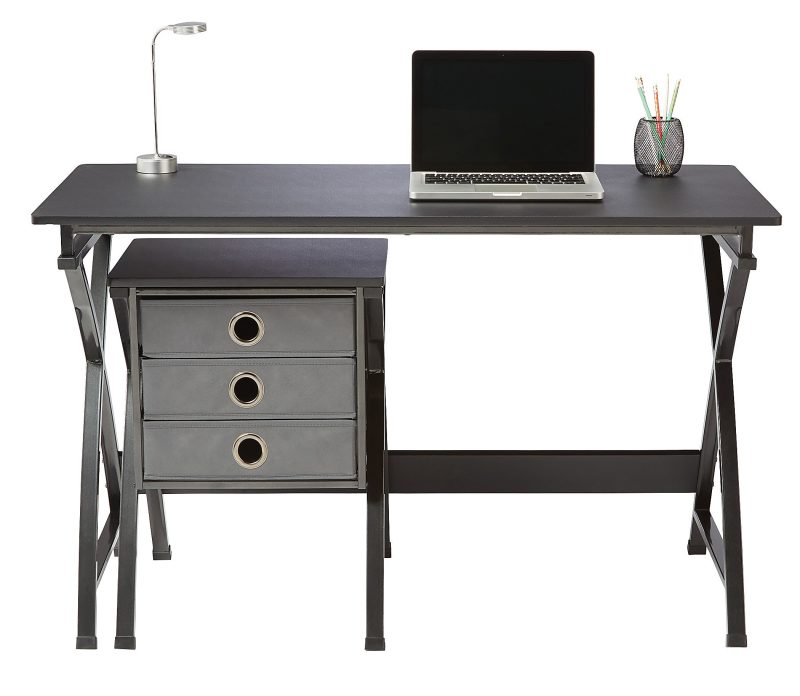 Realspace® X-Cross 48"W Computer Desk With File Cabinet, Black - Image 5