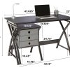 Realspace® X-Cross 48"W Computer Desk With File Cabinet, Black - Image 7
