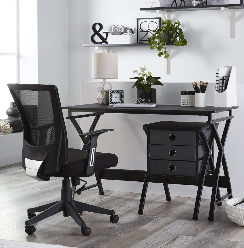 Realspace® X-Cross 48"W Computer Desk With File Cabinet, Black - Image 12