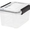 IRIS® Weathertight® Plastic Storage Container, 6.5 Quarts, 6 1/2" x 8 1/2" x 11 1/2", Clear