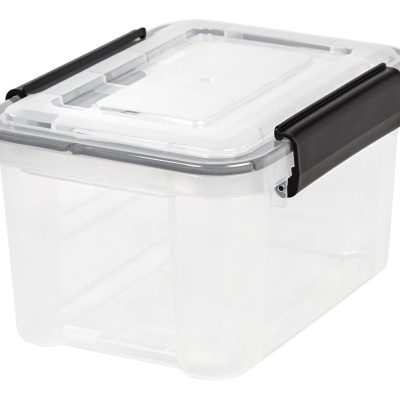 IRIS® Weathertight® Plastic Storage Container, 6.5 Quarts, 6 1/2" x 8 1/2" x 11 1/2", Clear