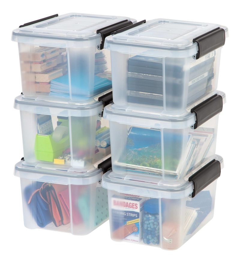 IRIS® Weathertight® Plastic Storage Container, 6.5 Quarts, 6 1/2" x 8 1/2" x 11 1/2", Clear - Image 4