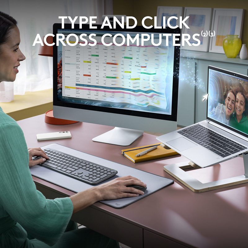 Logitech MK955 Signature Slim Wireless Keyboard And Mouse Combo, Full Size, Graphite, 920-012425 - Image 3