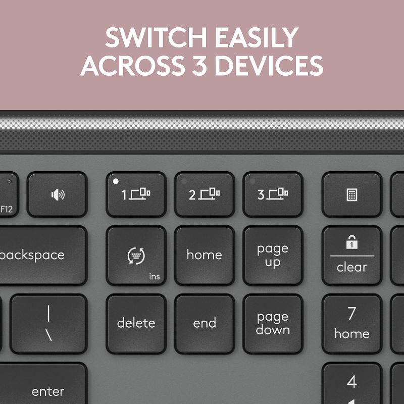 Logitech MK955 Signature Slim Wireless Keyboard And Mouse Combo, Full Size, Graphite, 920-012425 - Image 7