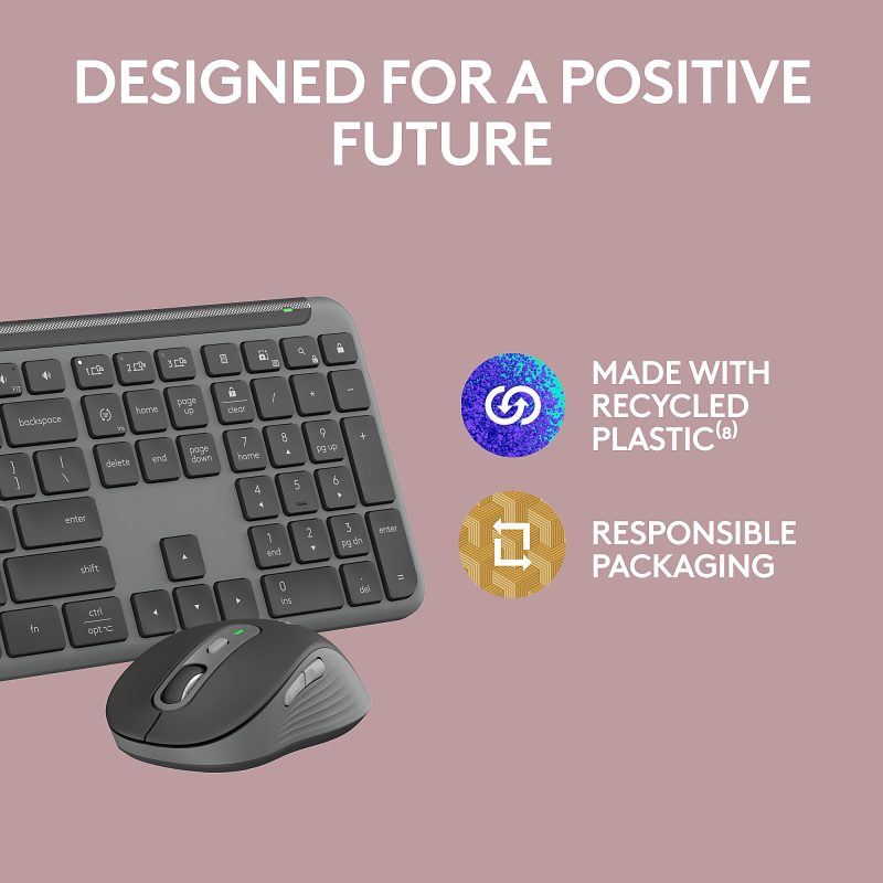 Logitech MK955 Signature Slim Wireless Keyboard And Mouse Combo, Full Size, Graphite, 920-012425 - Image 11