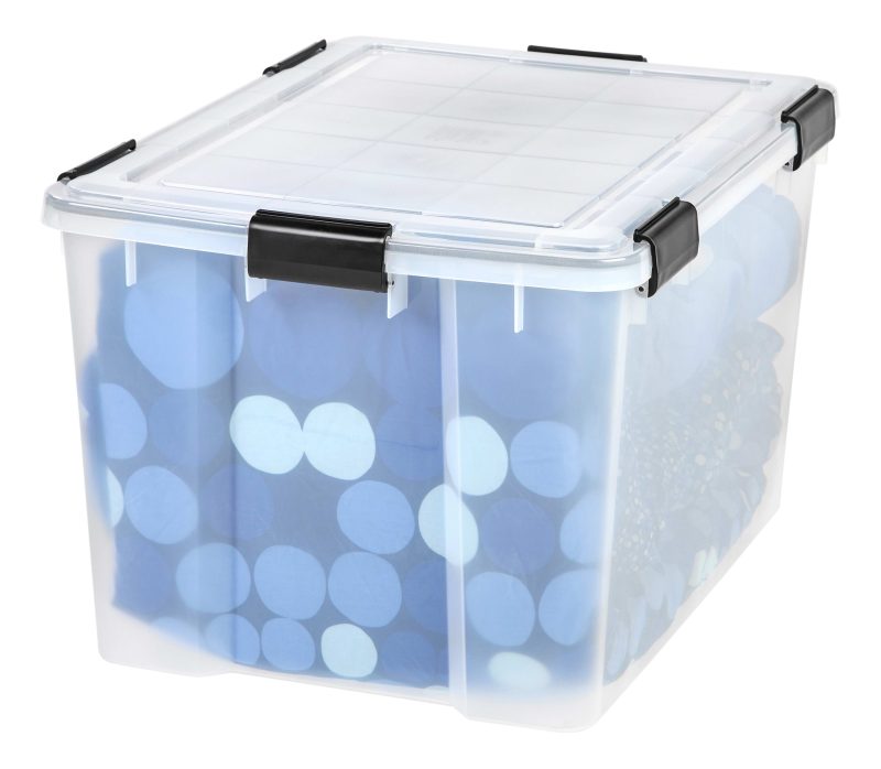 IRIS® Weathertight® Plastic Storage Container With Latch Lid, 14 1/2" x 17 3/4" x 23 5/8", Clear - Image 2