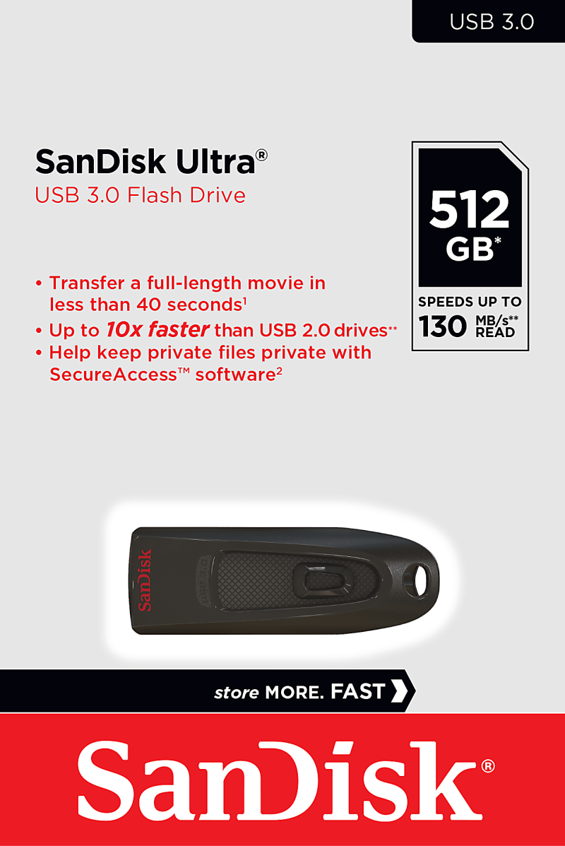SanDisk Ultra® USB 3.0 Flash Drive, 512GB, Black - Image 8