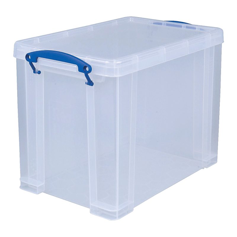 Really Useful Box® Plastic Storage Container With Built-In Handles And Snap Lid, 19 Liters, 14 1/2" x 10 1/4" x 11 1/8", Clear - Image 2