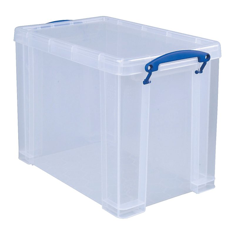 Really Useful Box® Plastic Storage Container With Built-In Handles And Snap Lid, 19 Liters, 14 1/2" x 10 1/4" x 11 1/8", Clear - Image 3