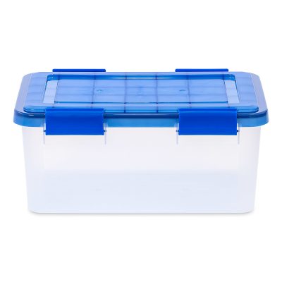Iris Ultimate Weathertight Storage Box, 17-1/2”L x 16-3/16”W x 10-1/4”H, 19 Qt, Clear