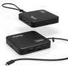 Plugable 7-in-1 USB C Docking Station Dual Monitor - Dual HDMI Dock is Compatible with Mac and Windows - Travel Dock USB4, Thunderbolt or USB-C, 100W PD, 2x HDMI, 1x USB-C, 1Gbps Ethernet, 1x USB 3.0, 1x SD Card