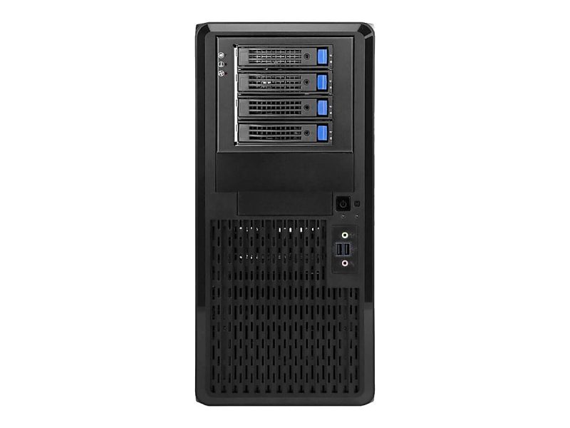 In Win Pedestal Entry Server Chassis - Pedestal - Black - SECC, Galvanized Cold Rolled Steel (SGCC) - ATX, SSI CEB Motherboard Supported - 1 x Fan(s) Supported - 4 x External 5.25" Bay - 1 x External 3.5" Bay - 5 x Internal 2.5" Bay