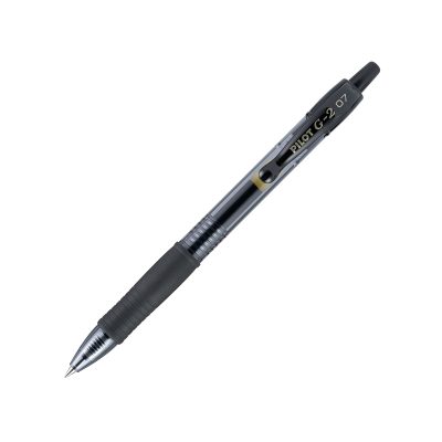 Pilot G2 Retractable Gel Pens, Fine Point, 0.7 mm, Clear Barrels, Blue Ink, Pack Of 12 Pens - Black,12