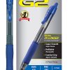 Pilot G2 Retractable Gel Pens, Fine Point, 0.7 mm, Clear Barrels, Blue Ink, Pack Of 12 Pens