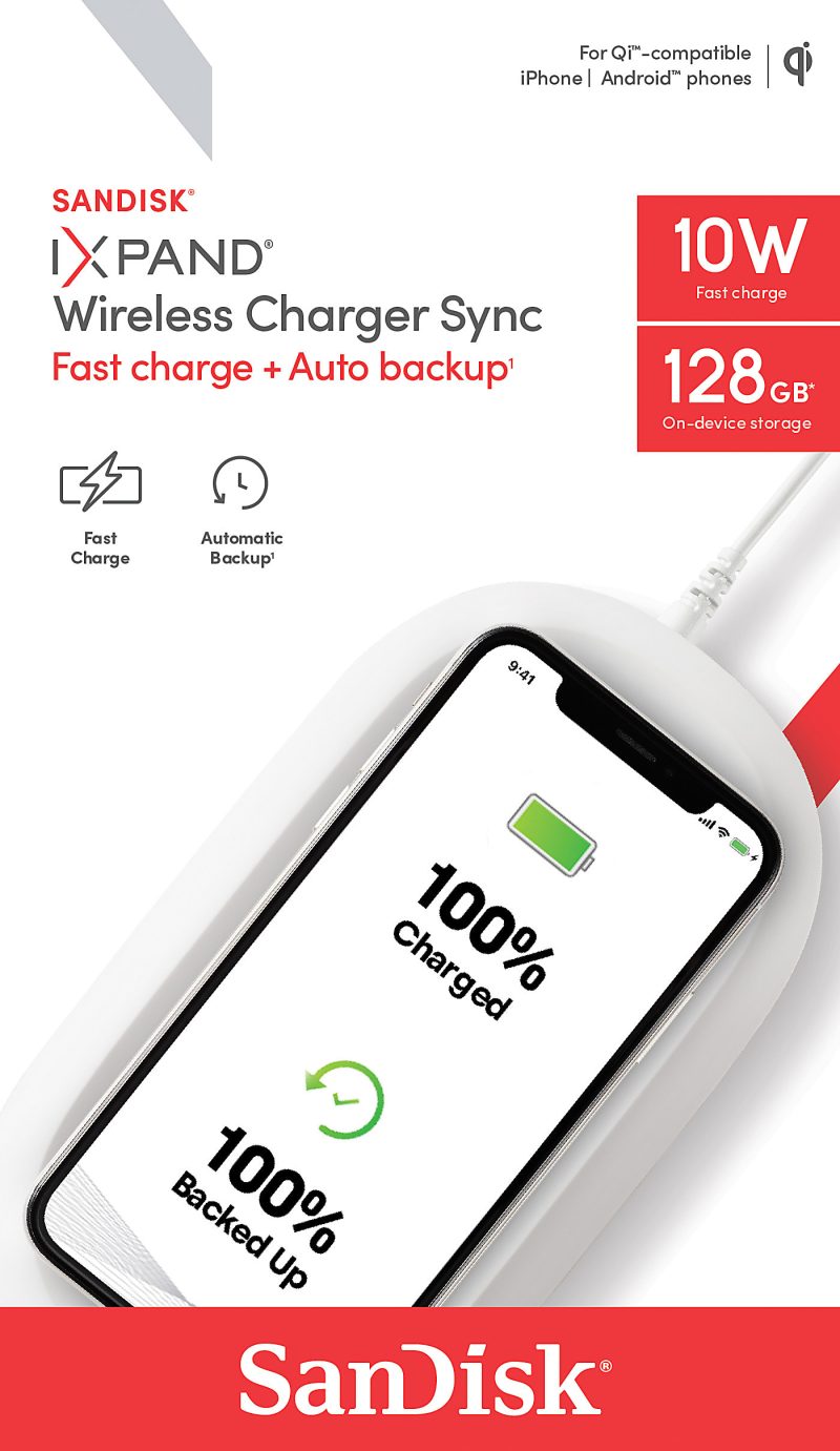 SanDisk® Ixpand® Wireless Charger Sync, 128GB, White - Image 6