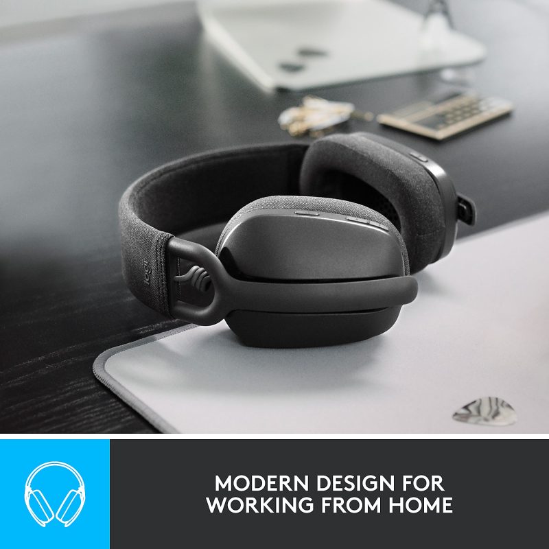 Logitech Zone Vibe 100 Lightweight Wireless Over-Ear Headphones, Graphite, 981-001256 - Image 2