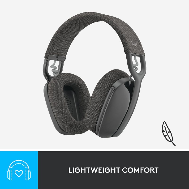 Logitech Zone Vibe 100 Lightweight Wireless Over-Ear Headphones, Graphite, 981-001256 - Image 7
