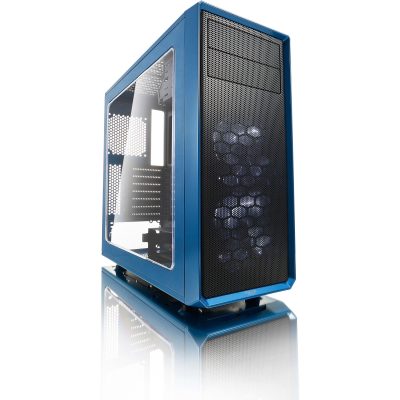 Fractal Design Focus G Computer Case with Windowed Side Panel - Mid-tower - Petrol Blue - Steel - 5 x Bay - 2 x 4.72" x Fan(s) Installed - ATX, Micro ATX, ITX Motherboard Supported - 6 x Fan(s) Supported