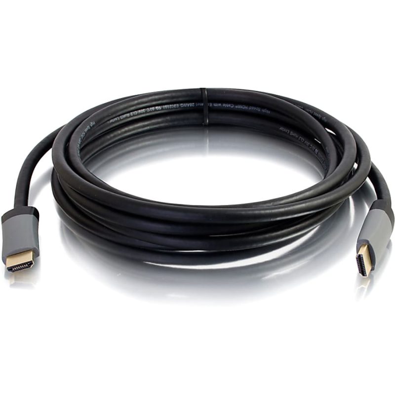 C2G 50ft 4K HDMI Cable with Ethernet - High Speed - In-Wall CL-2 Rated - HDMI for Home Theater System, Audio/Video Device - 50 ft - 1 x HDMI Male Digital Audio/Video - 1 x HDMI Male Digital Audio/Video - Gold Plated - Shielding - Black - Image 2