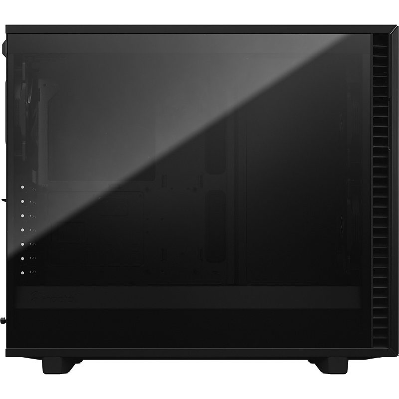 Fractal Design Define 7 Black TG Dark Tint - Mid-tower - Black - Steel, Anodized Aluminum, Tempered Glass - 9 x Bay - 4 x 5.51" x Fan(s) Installed - 0 - ATX, EATX, Micro ATX, Mini ITX Motherboard Supported - 9 x Fan(s) Supported - Image 3