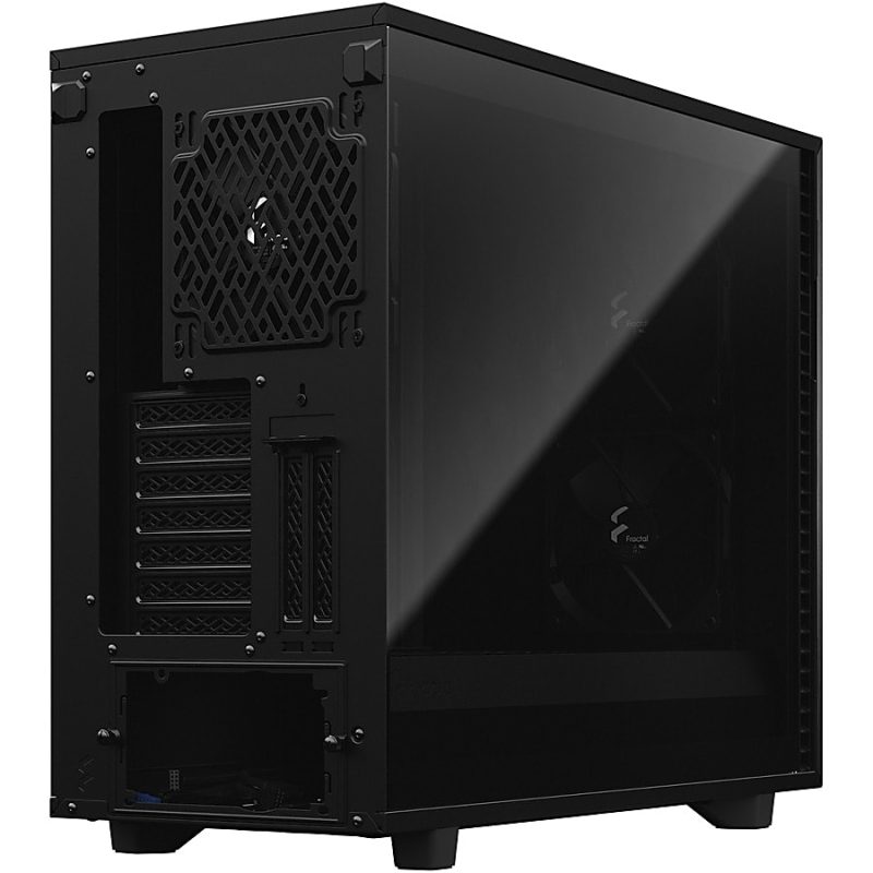 Fractal Design Define 7 Black TG Dark Tint - Mid-tower - Black - Steel, Anodized Aluminum, Tempered Glass - 9 x Bay - 4 x 5.51" x Fan(s) Installed - 0 - ATX, EATX, Micro ATX, Mini ITX Motherboard Supported - 9 x Fan(s) Supported - Image 8
