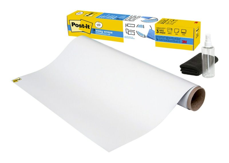 Post-it Easy Erase Permanent Marker Whiteboard Surface, 3 ft x 2 ft, Permanent Marker Wipes Away with Water, White (EE3X2)