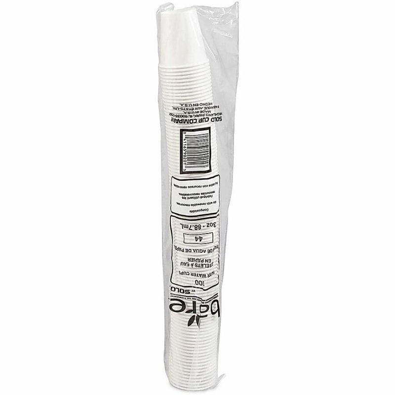 Solo Cup Treated Paper Water Cups - 3 fl oz - 100 / Pack - White - Paper - Water - Image 3
