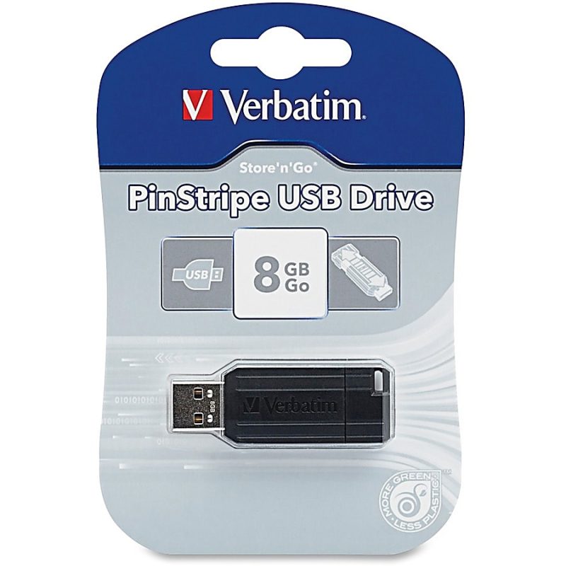 Verbatim PinStripe USB Drive - 8 GB - USB 2.0 - Black - Lifetime Warranty - 5 / Bundle - Image 4