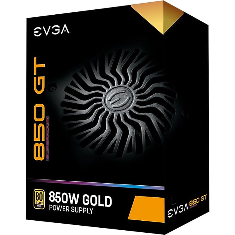 EVGA GT 850W Power Supply - Compact - 120 V AC, 230 V AC Input - 5 V DC, 3.3 V DC, 12 V DC, -12 V DC Output - 850 W - 1 +12V Rails - 1 Fan(s) - 90% Efficiency - Image 6