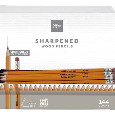 Office Depot® Brand Gravity Feed Woodcase Pre-Sharpened Pencils, 2.2 mm, HB Hardness, Yellow, Box Of 144 Pencils