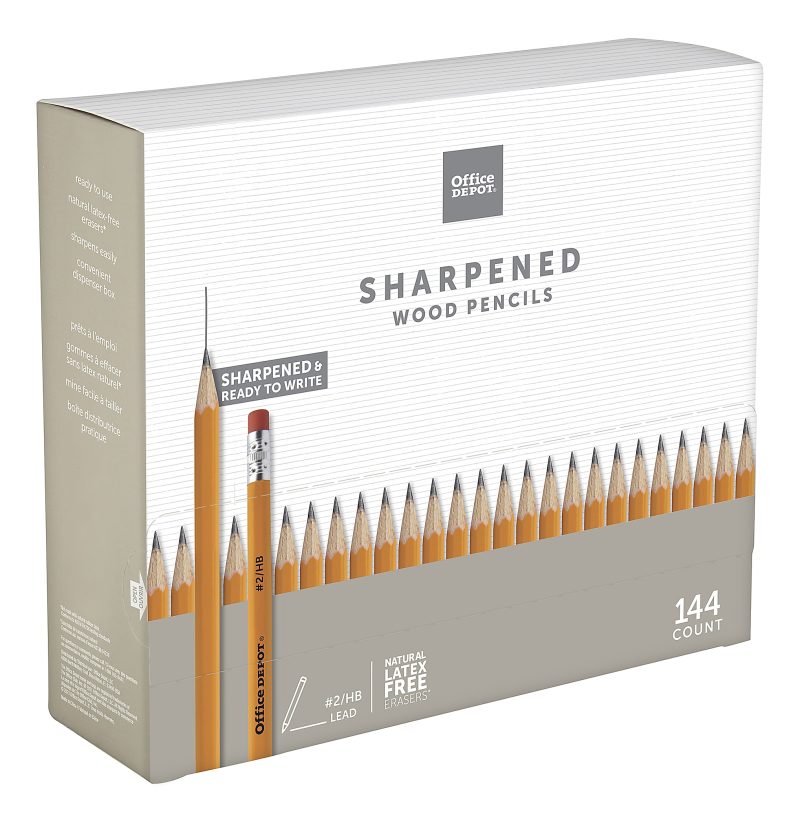 Office Depot® Brand Gravity Feed Woodcase Pre-Sharpened Pencils, 2.2 mm, HB Hardness, Yellow, Box Of 144 Pencils - Image 2
