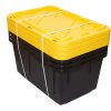 Office Depot® Brand by GreenMade® Professional Storage Tote With Handles/Snap Lid, 27 Gallon, 30-1/10" x 20-1/4" x 14-3/4", Black/Yellow, Pack Of 4 - Image 2