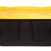 Office Depot® Brand by GreenMade® Professional Storage Tote With Handles/Snap Lid, 27 Gallon, 30-1/10" x 20-1/4" x 14-3/4", Black/Yellow, Pack Of 4 - Image 4