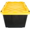 Office Depot® Brand by GreenMade® Professional Storage Tote With Handles/Snap Lid, 27 Gallon, 30-1/10" x 20-1/4" x 14-3/4", Black/Yellow, Pack Of 4 - Image 5