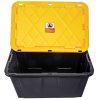 Office Depot® Brand by GreenMade® Professional Storage Tote With Handles/Snap Lid, 27 Gallon, 30-1/10" x 20-1/4" x 14-3/4", Black/Yellow, Pack Of 4 - Image 7