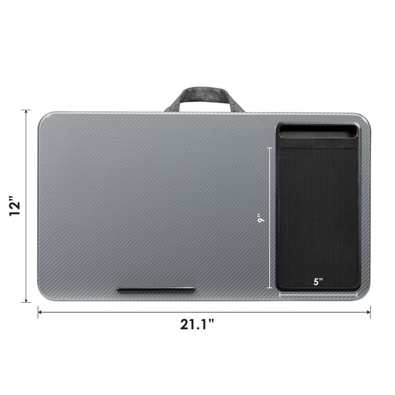 LapGear® Home Office Lap Desk, 21" x 12", Silver Carbon - Image 6