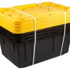 Office Depot® Brand by Greenmade® Professional Storage Totes, 23-Gallon, Black/Yellow, Pack Of 4 Totes
